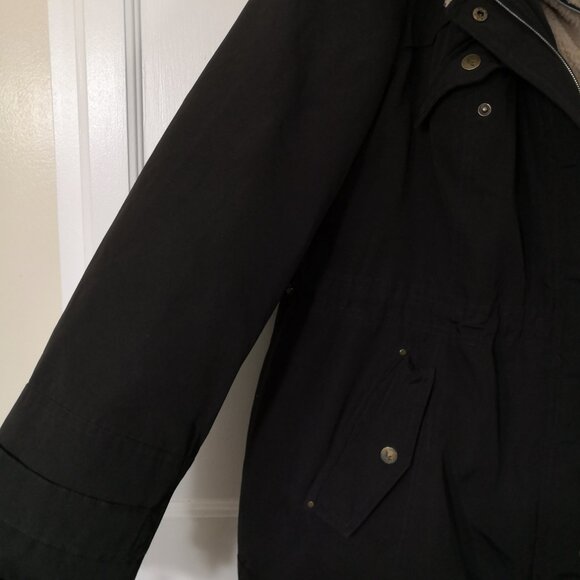 Koolaburra by UGG Sherpa Hood Jacket Tan/Black Women's XL - Picture 5 of 12